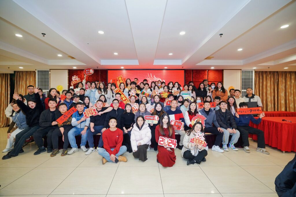 Fulfillant team and clients sharing a fun moment indoors