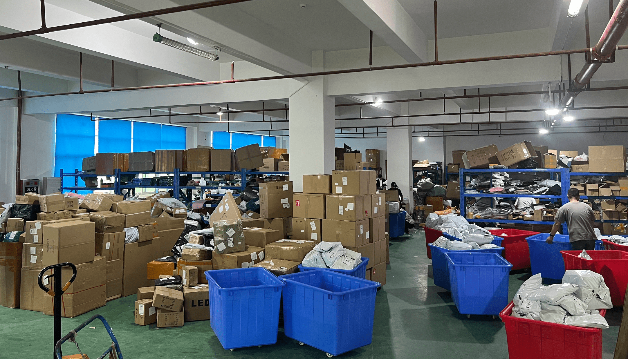 Modern warehouse with automated fulfillment systems